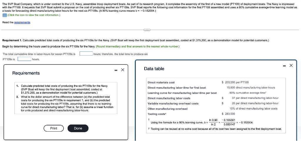  I need help with requirements 1 and 2 The SVP Boat