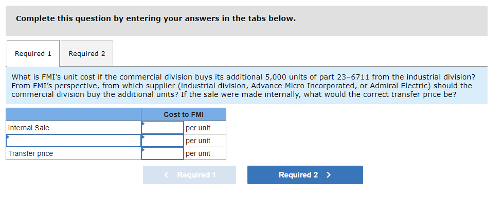 applies to the questions displayed below.] Federated Manufacturing Incorporated (FMI) produces electronic