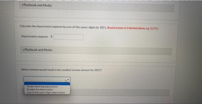 5.275 J: Dopreciation expense 5 Calculate the depreciation expense by double-declining balance
