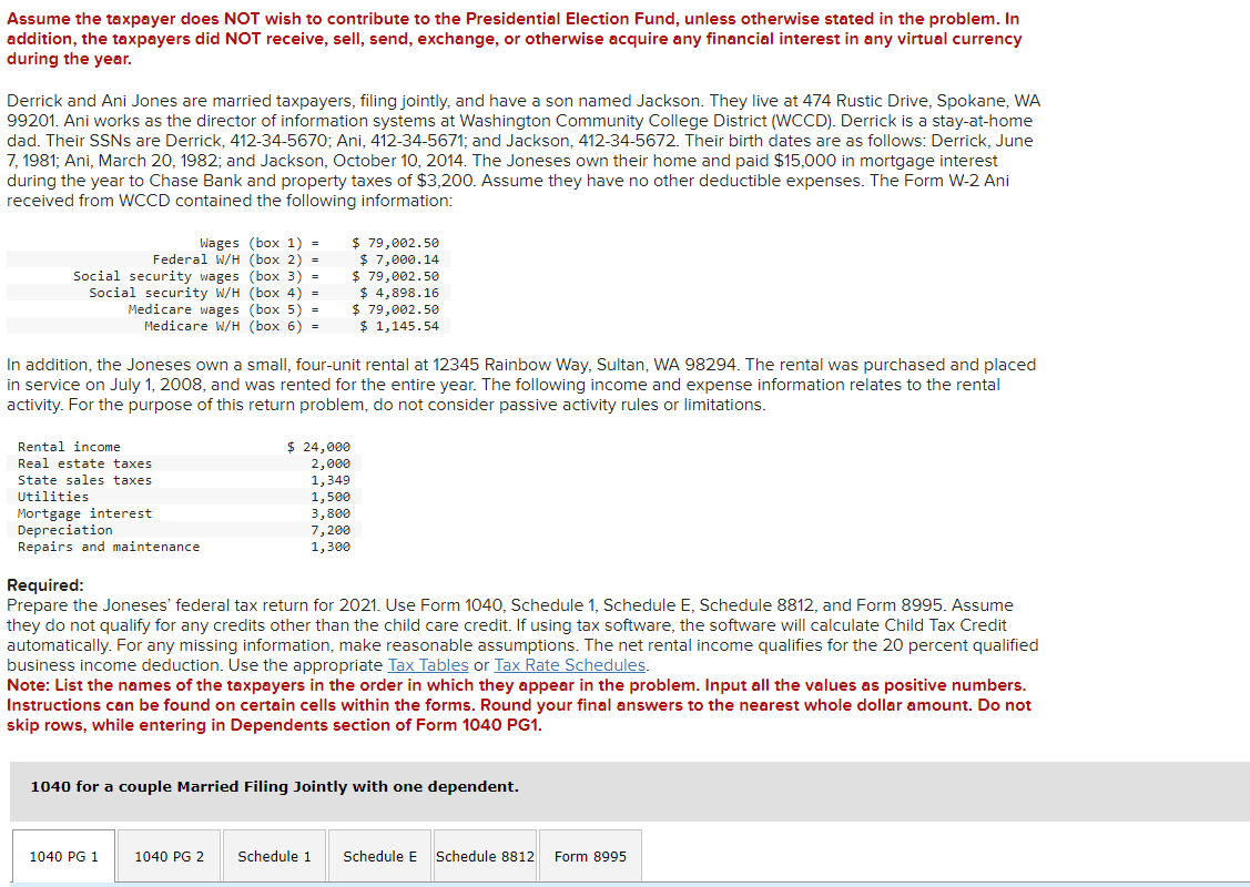 to contribute to the Presidential Election Fund, unless otherwise stated in the