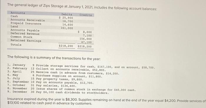 9 Provide storage services for cash, $147,100, and on account, $58,700. 2.