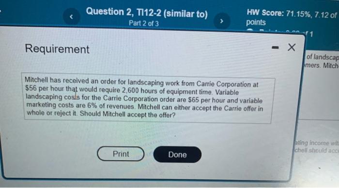 with the special order, and then determine whether Mitchell should accept or