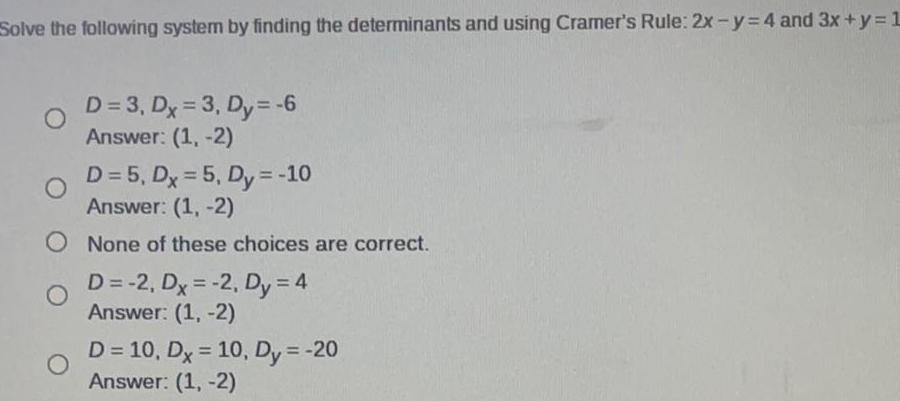 s Rule 2x y 4 and 3x y 1 O D 3