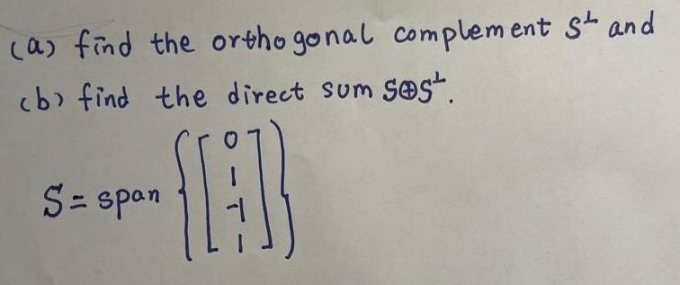 O) the OY+h3enaC Complement SL and the Sum -l
