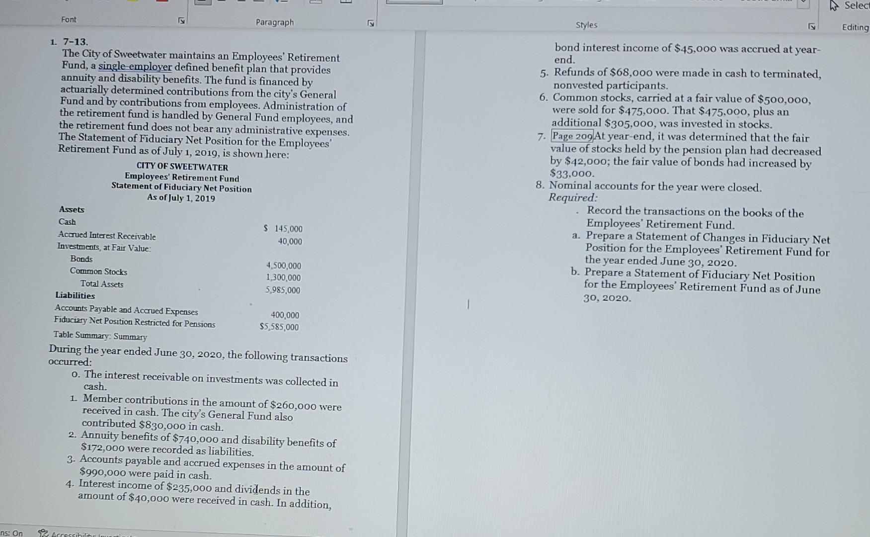  A Select Font Paragraph Styles Editing 1. 7-13. The City of