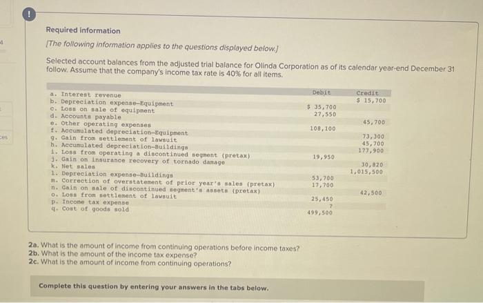 the amount of income from continuing operations before income taxes? 2b. What