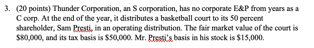 of the distribution (there may be more than one gain/loss recognized or