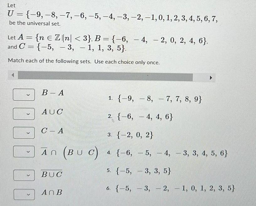 Let U 9 8 7 6 5 4 3 2 1