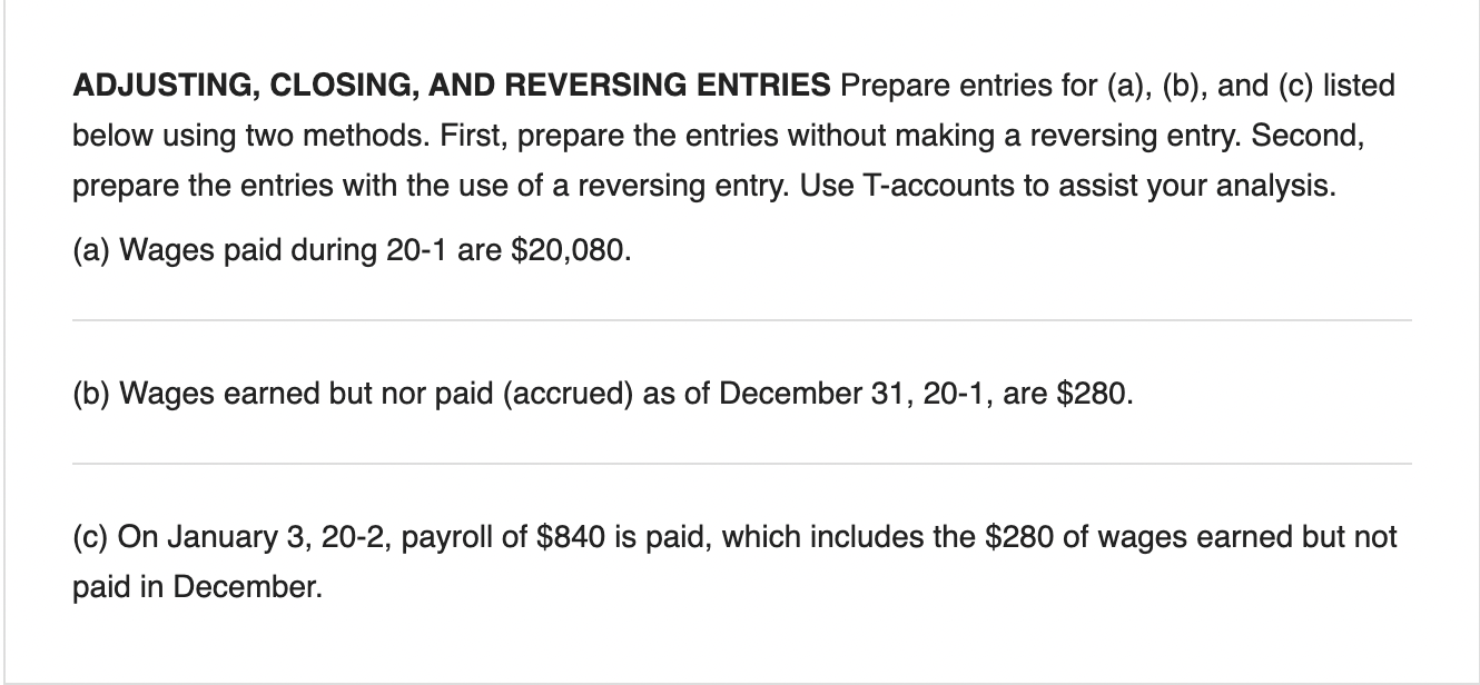 for (a), (b), and (c) listed below using two methods. First, prepare