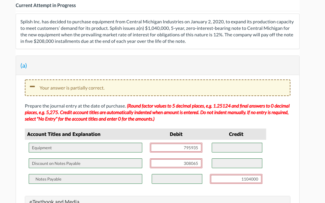  Current Attempt in Progress Splish Inc. has decided to purchase equipment