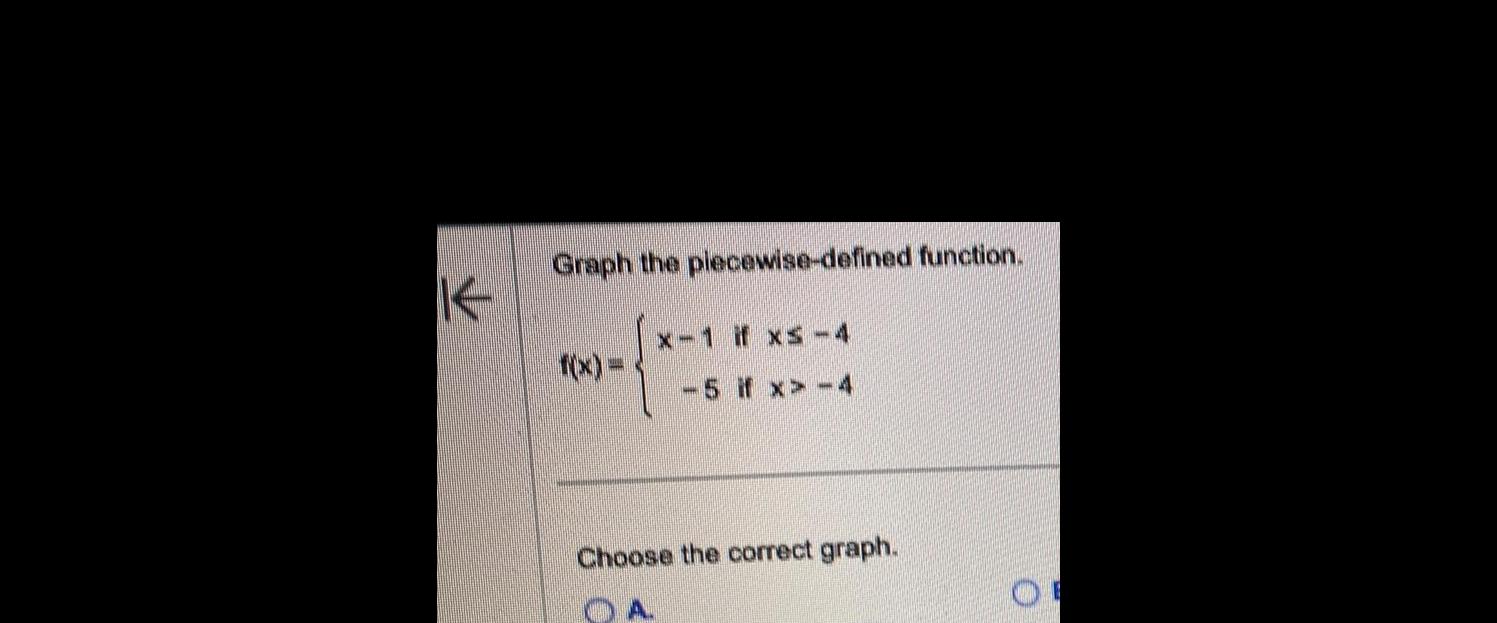 tho piecewise-donned function, Choose the correct graph. o