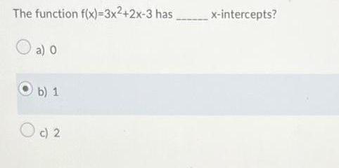 The function has oa)0 x-intercepts?