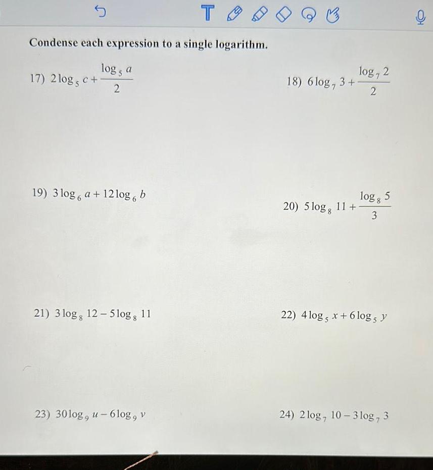 2 17 2log c 19 3 log a 12log b 21 3