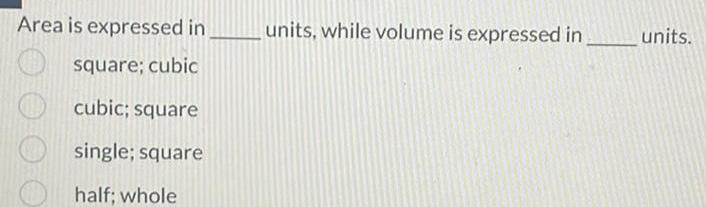 volume is expressed in units.