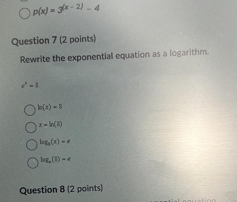 OP x 3 x 2 4 Question 7 2 points Rewrite