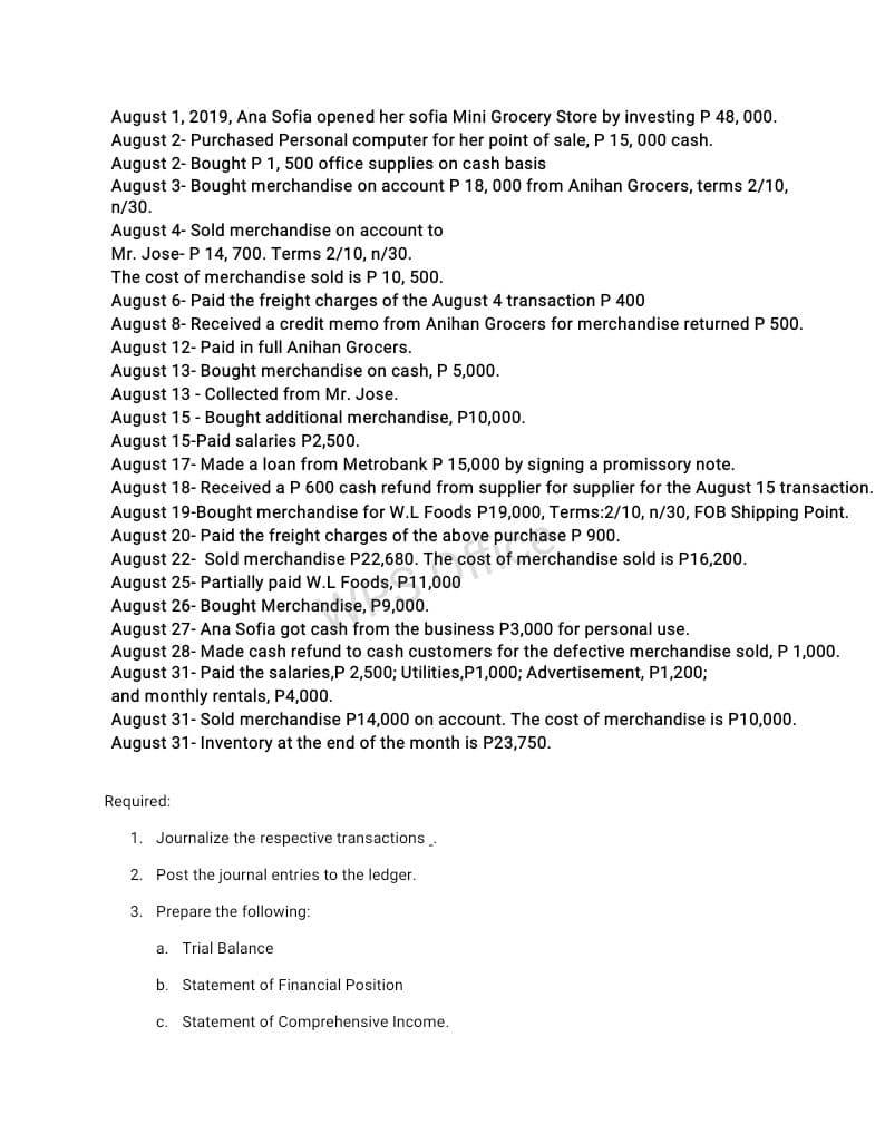  August 1, 2019, Ana Sofia opened her sofia Mini Grocery Store