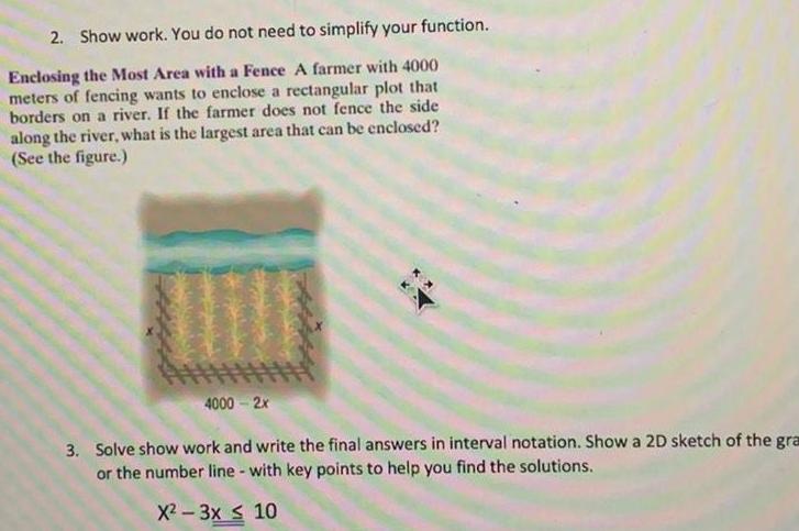  2 Show work You do not need to simplify your function