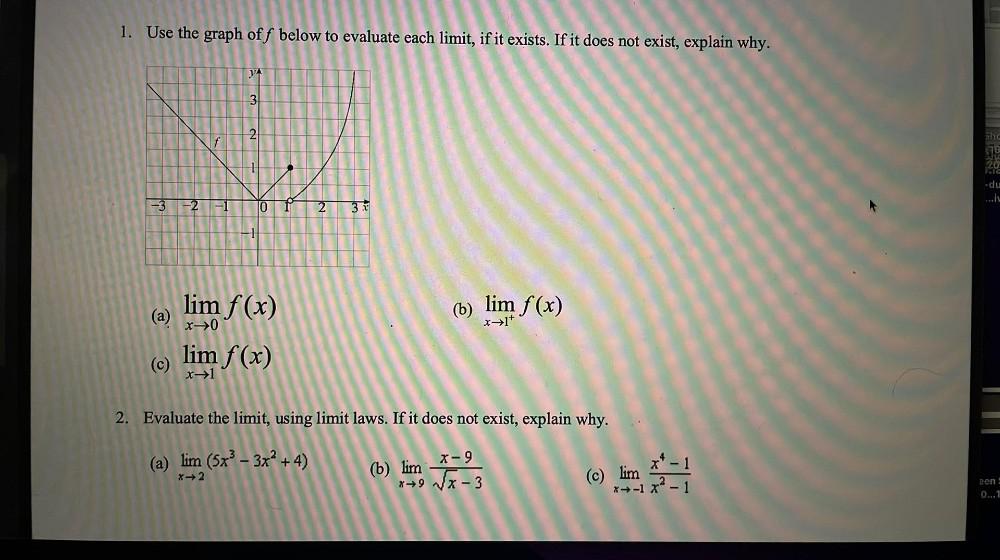it exists. If it does not exist, explain why.a) lim f (x)