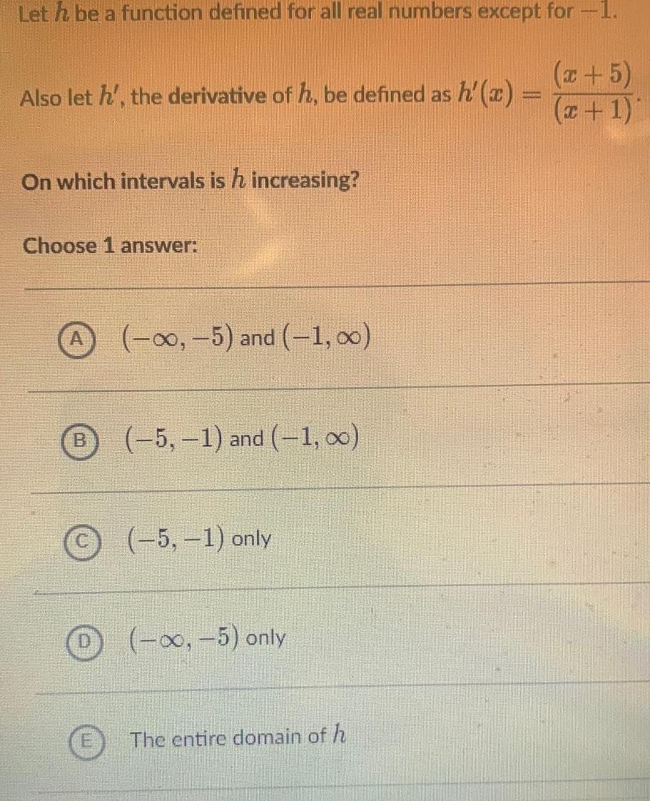 for 1 x 5 x 1 Also let h the derivative of