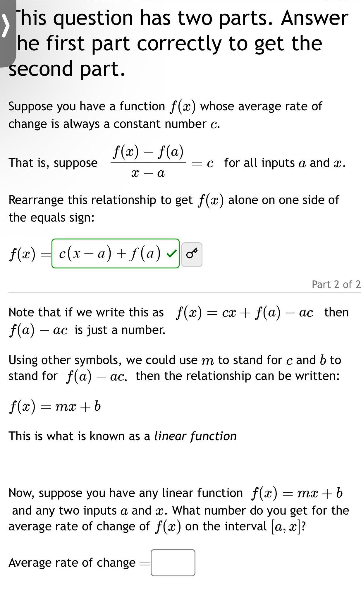  This question has two parts Answer he first part correctly to