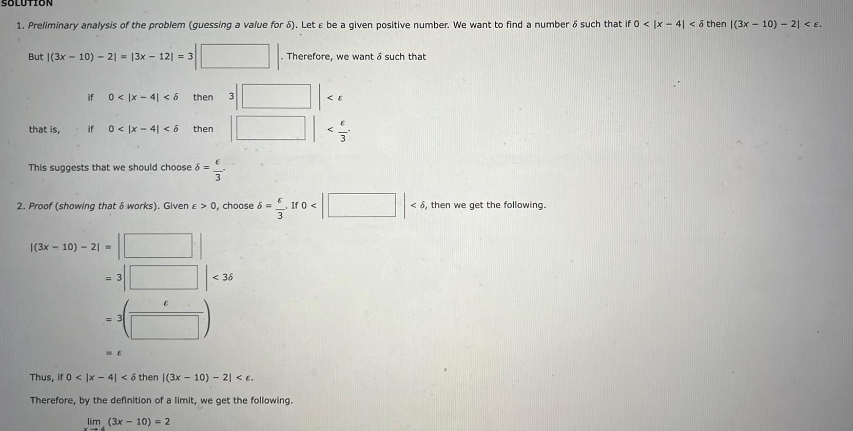  SOLUTION 1 Preliminary analysis of the problem guessing a value for