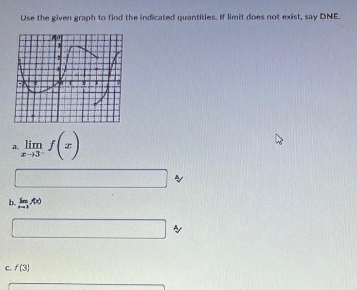 does not exist say DNE a lim fr I 3 b mx