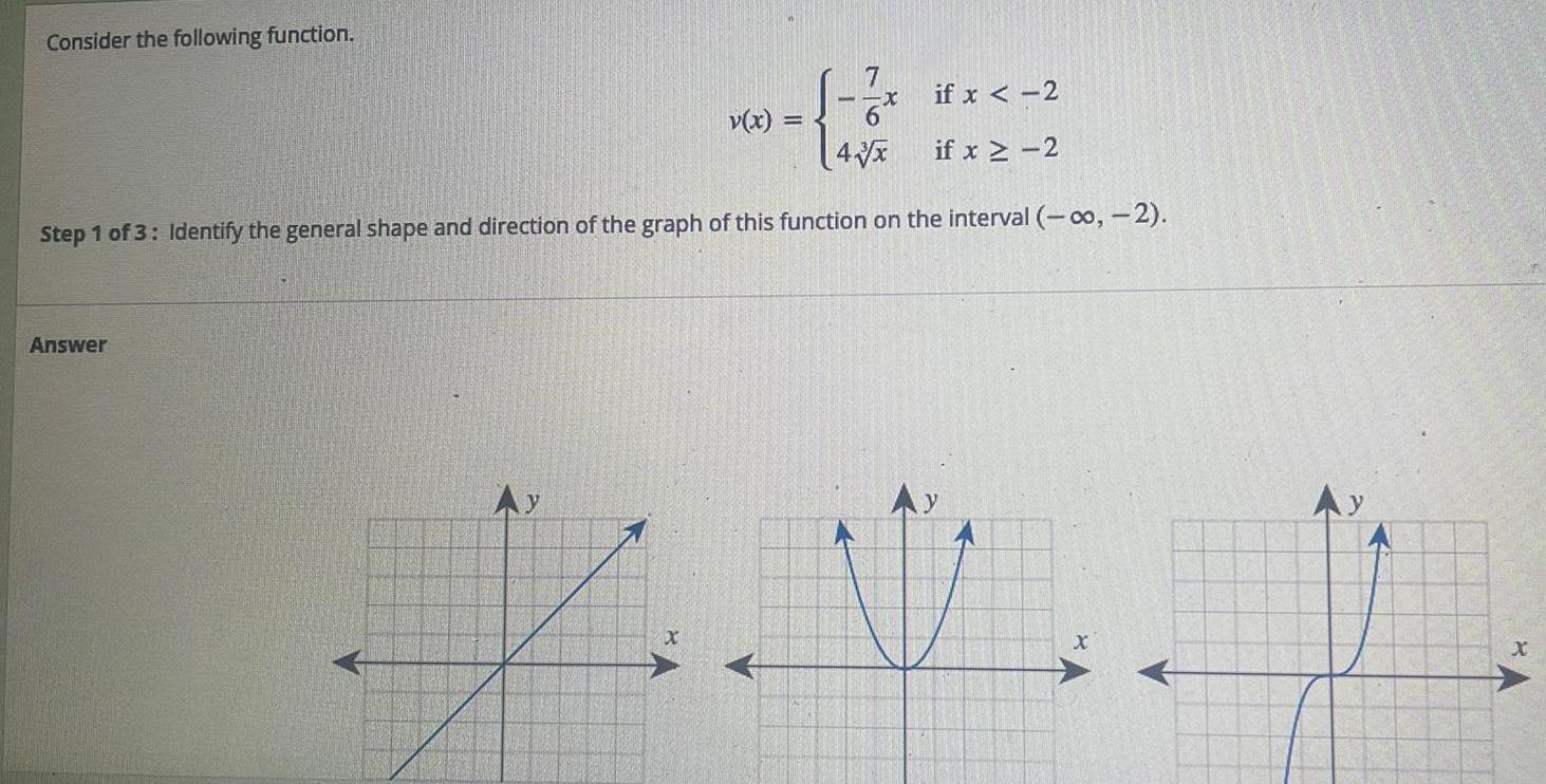 4 x if x 2 Step 1 of 3 Identify the general