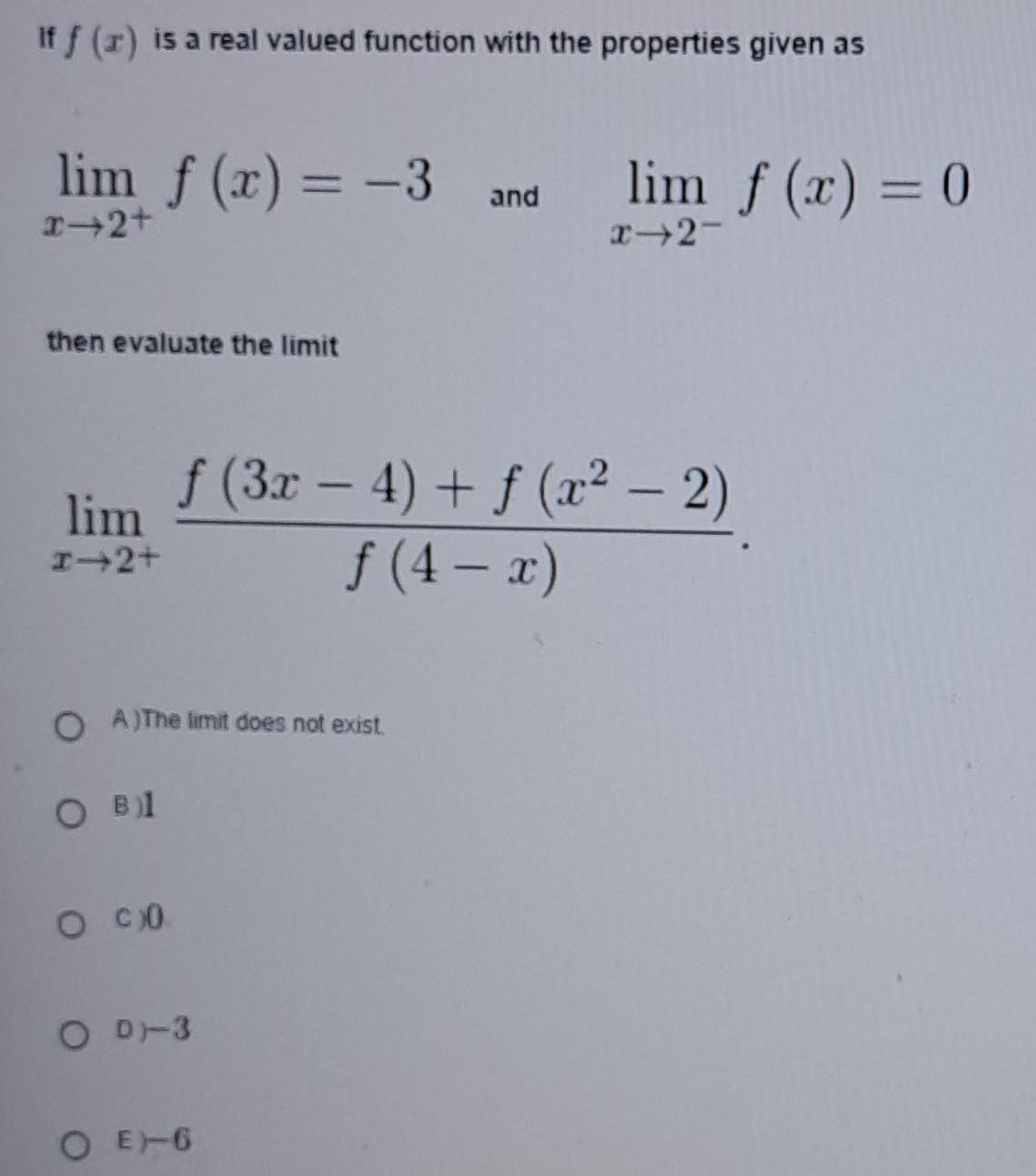 given as lim f x 3 x 2 then evaluate the limit