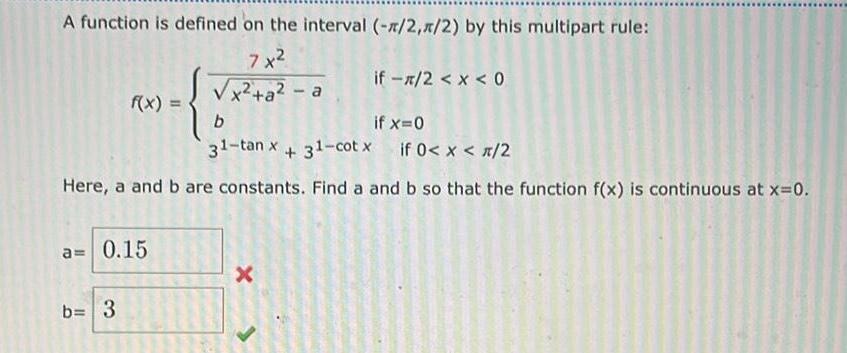 A function is defined on the interval 2 1 2 by