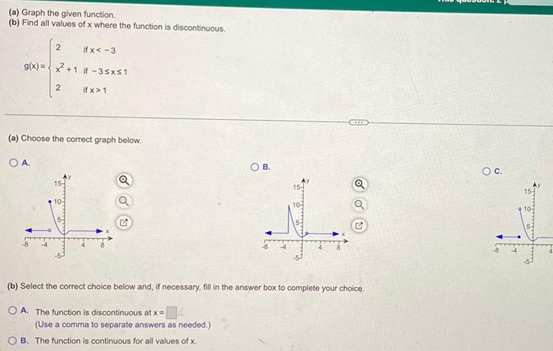 where the function is discontinuous if x 3 g x x 1