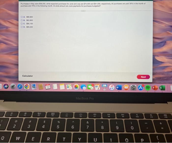 Purchases in May were $58,000, while expected purchases for June and