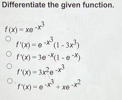 O f x e x3 f x 3e X 1 e x