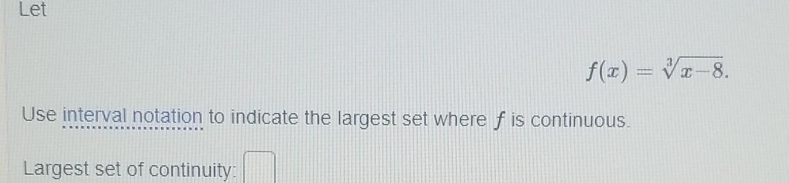 largest set where f is continuous Largest set of continuity