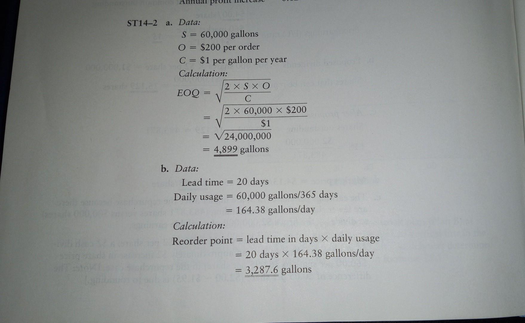 payable =30 days ($14,000,000360 days )=$1,166,667 Change in accounts payable =$1,166,667$388,889=$777,778 Because