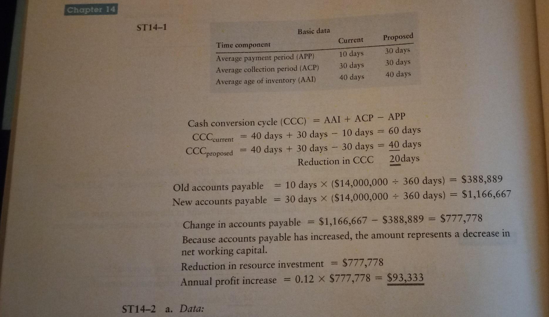 capital. Reduction in resource investment =$777,778 Annual profit increase =0.12$777,778=$93,333 Assignment 4b: