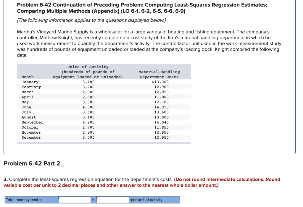  need help with this question Problem 6-42 Continuation of Preceding Problem;