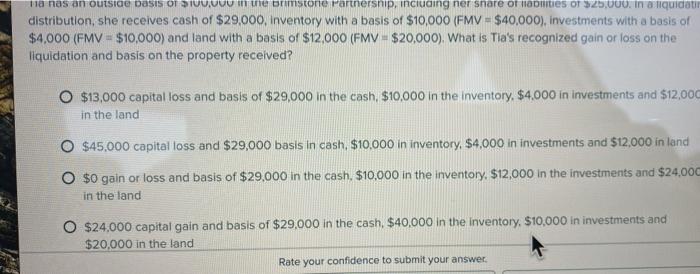 ner share of liabilities of 325,000. In a liquidati distribution, she receives