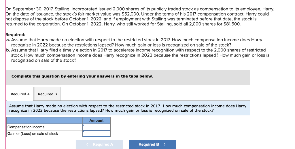 publicly traded stock as compensation to its employee, Harry. On the date