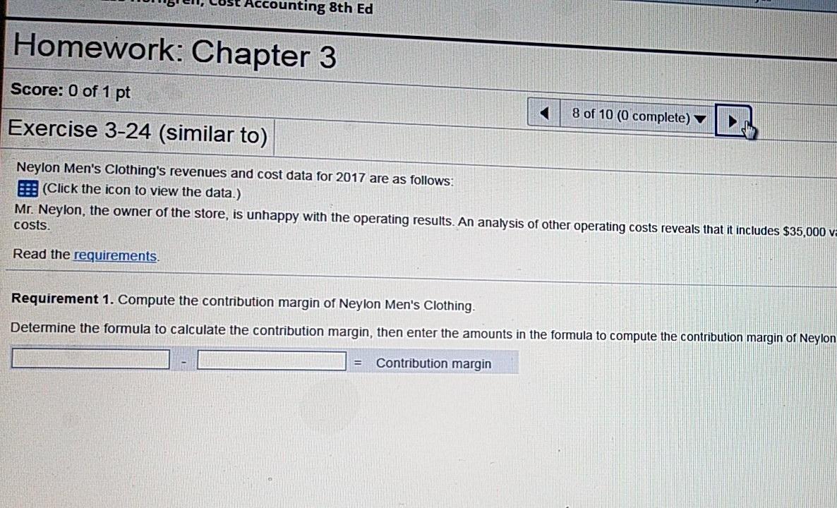 is unhappy with the operating results. An analysis of other operating costs