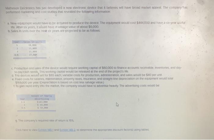 Sales in units over the next six years are projected to be