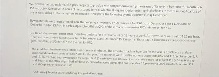  Waterways has two major public-park projects to provide with comprehensive irrigation