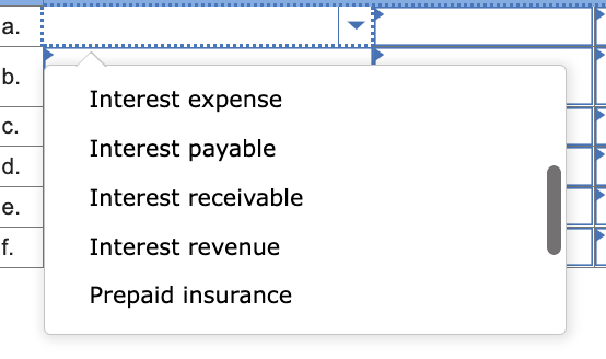 d. The Prepald Insurance account had a $5,000 balance at the beginning