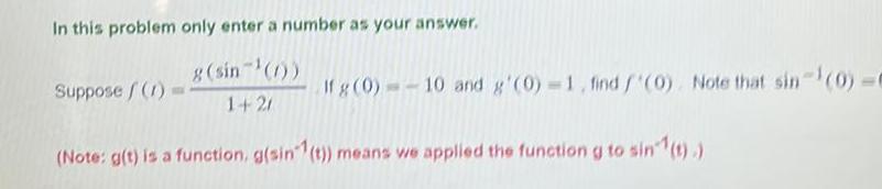 sin 1 2 Note g t is a function g sin t