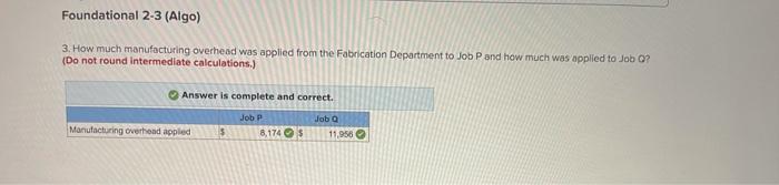 departments-Molding and Fabrication. It started, completed, and sold only two jobs during