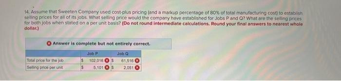 cost assigned to Job ? (Do not round Intermediate calculations.) Answer is