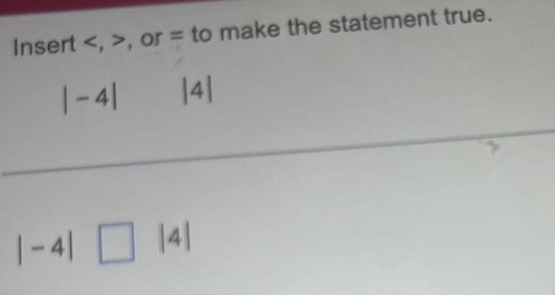 Insert , or = to make the statement true. 141