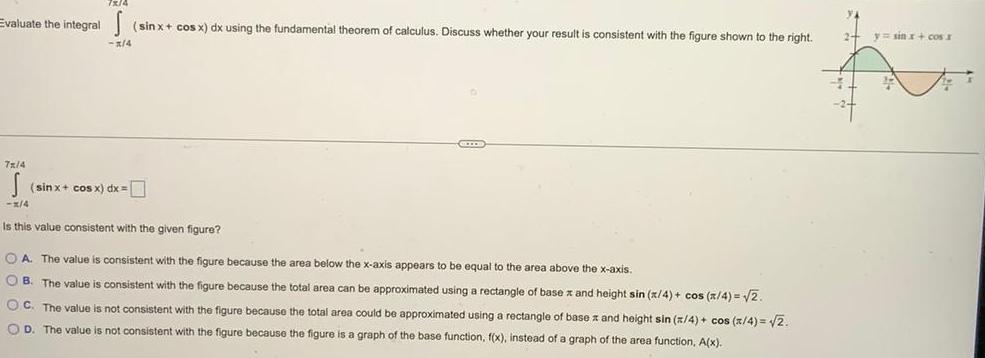 fundamental theorem of calculus Discuss whether your result is consistent with the