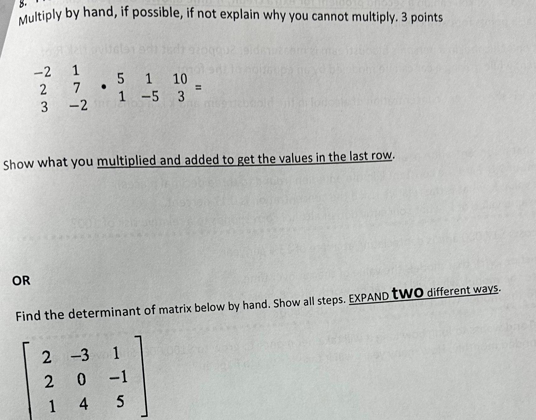 cannot multiply 3 points 2 1 2 7 3 2 OR 5