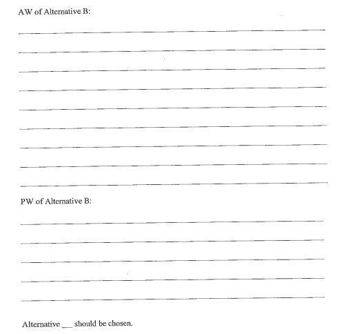 =10% per year, the alternatives are repeatable and the study period is