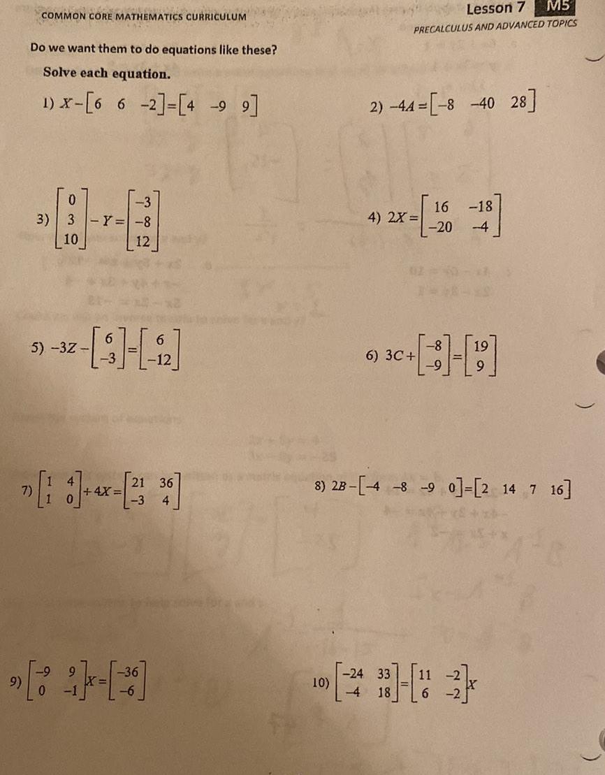 like these Solve each equation 1 X 6 6 2 4 9